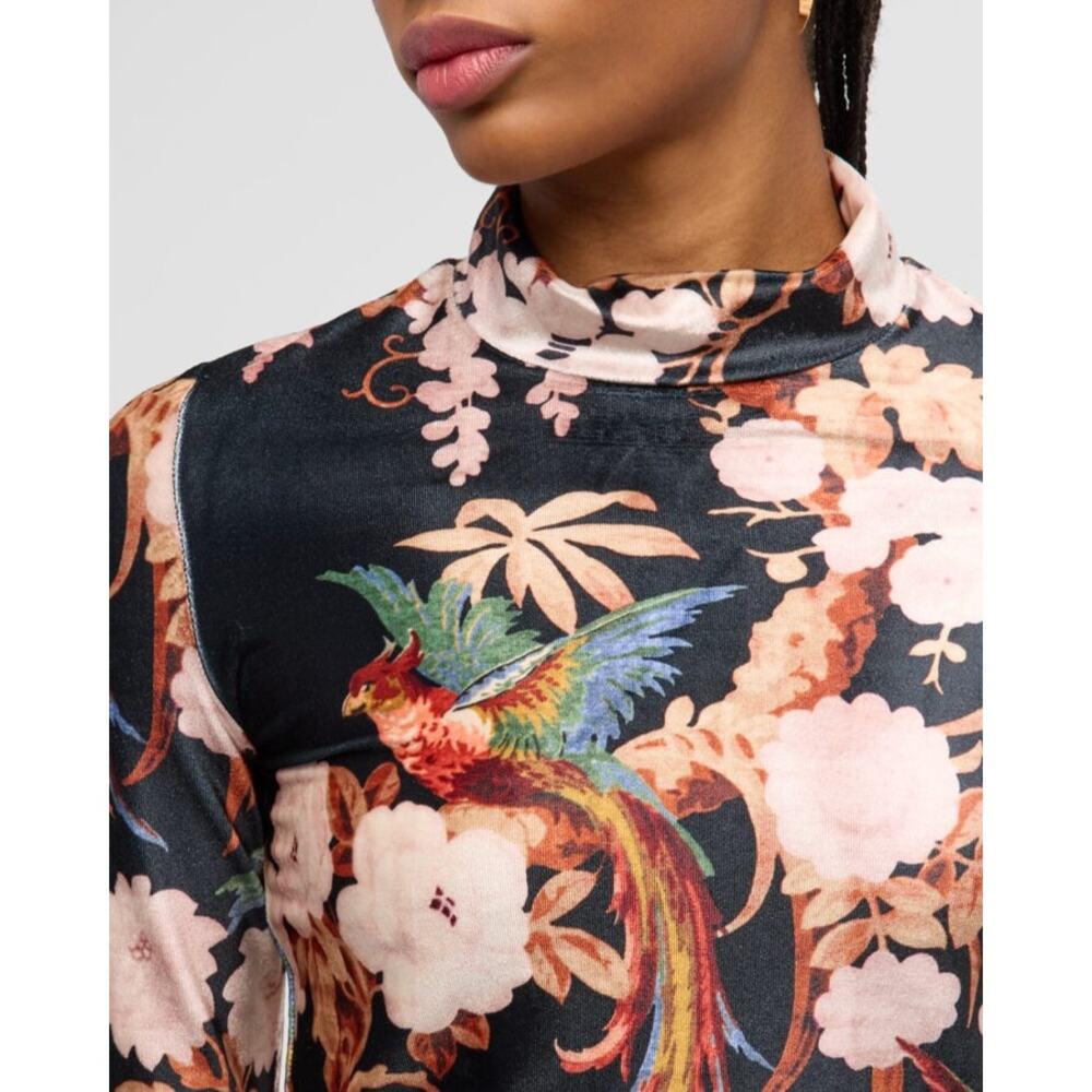 Cara Cara Suzie Moody Floral Long-Sleeve Turtleneck Top Size Large - Picture 3 of 8